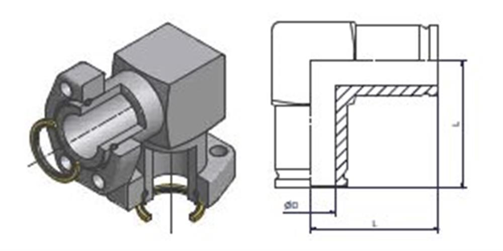 R-348-CFX Flange Holder hydraulic steel chromated - 3", 3", 3000psi