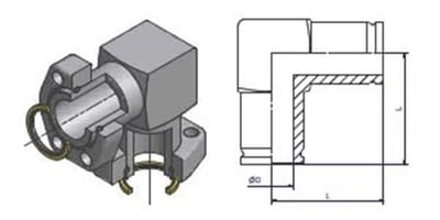 R-348-CFX Flange Holder hydraulic steel chromated - 3", 3", 3000psi