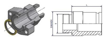 R-624MTFRCF Complete Transition BSPP male steel chromated - 1 1/2", 1 1/2", 6000psi