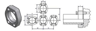 R-632-CFX Flange Holder hydraulic steel chromated - 2", 2", 6000psi