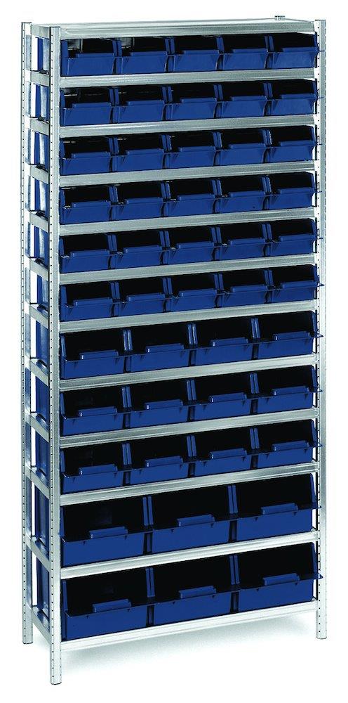 Raaco ReolMix A/31 Workshop Shelf with 12 shelves & 48 plastic bins - 920mm, 2000mm, 340mm, 48PCS