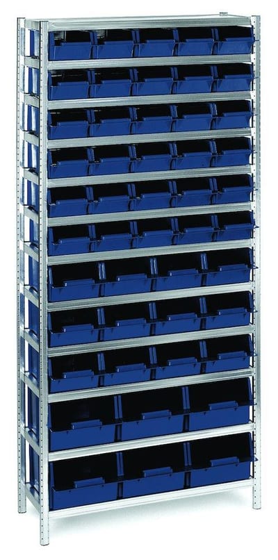Raaco ReolMix A/31 Workshop Shelf with 12 shelves & 48 plastic bins - 920mm, 2000mm, 340mm, 48PCS