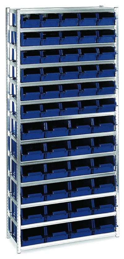 Raaco ReolMix B/31 Workshop Shelf with 13 shelves & 54 plastic bins - 920mm, 2000mm, 340mm, 54PCS