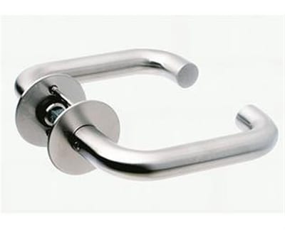 Randi-Line U-form Door Handle with rosettes - stainless steel, 30mm