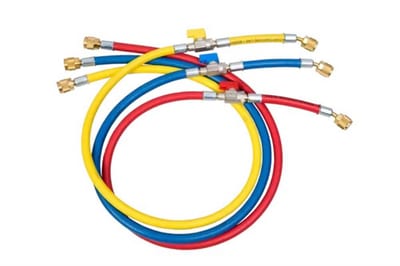 Refco CCL Service hose set with valve 3-Pack - 1500mm, 1/4", 60bar, red/yellow/blue, CCL-60-CA