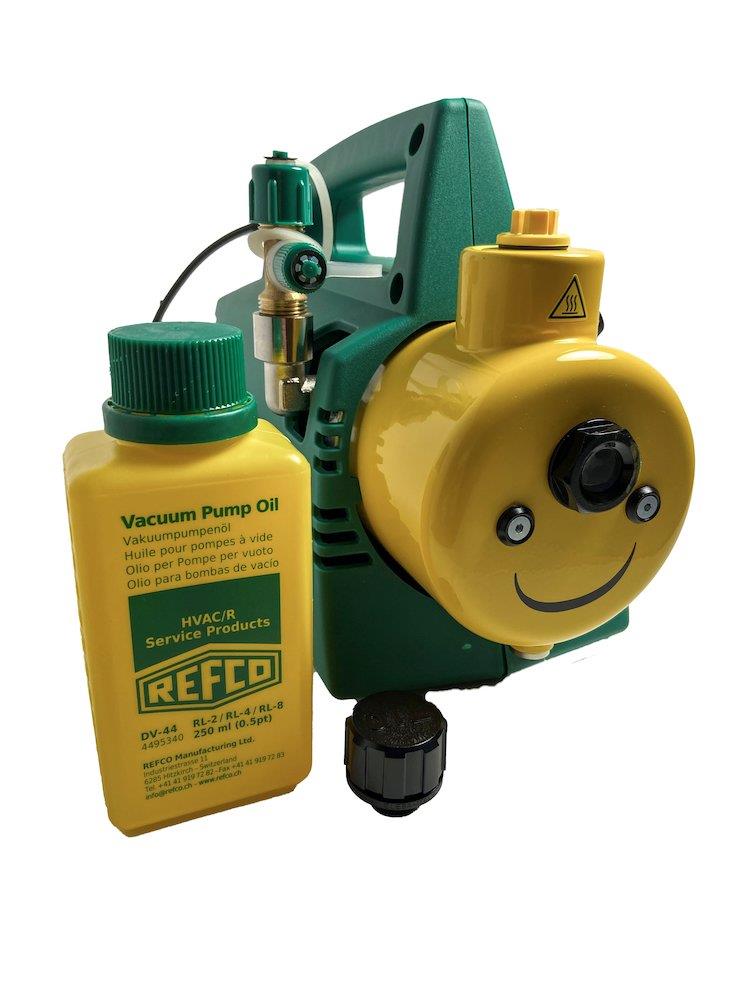 Refco RL-4 Vacuum Pump for A1 Refrigerants, 65 l/min, 15 Micron, 1/4" and 3/8" SAE, 230 V 50 Hz (4661741)