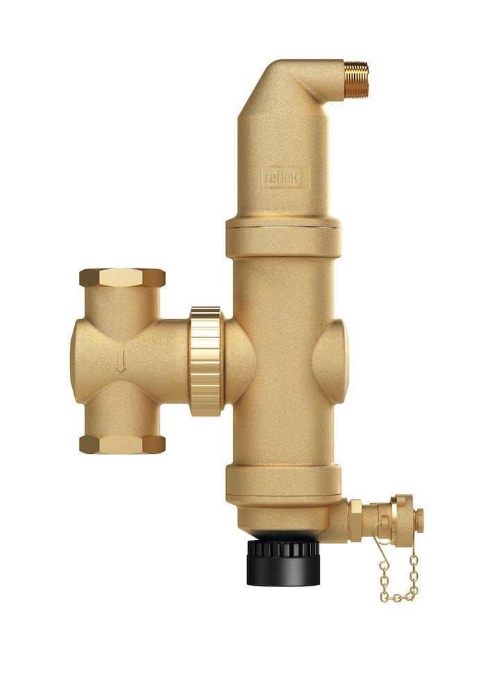 Reflex Extwin TWT Twist Air/Dirt Separator with clip-on magnet brass - 2M³/h, 1", 10bar, 110°C