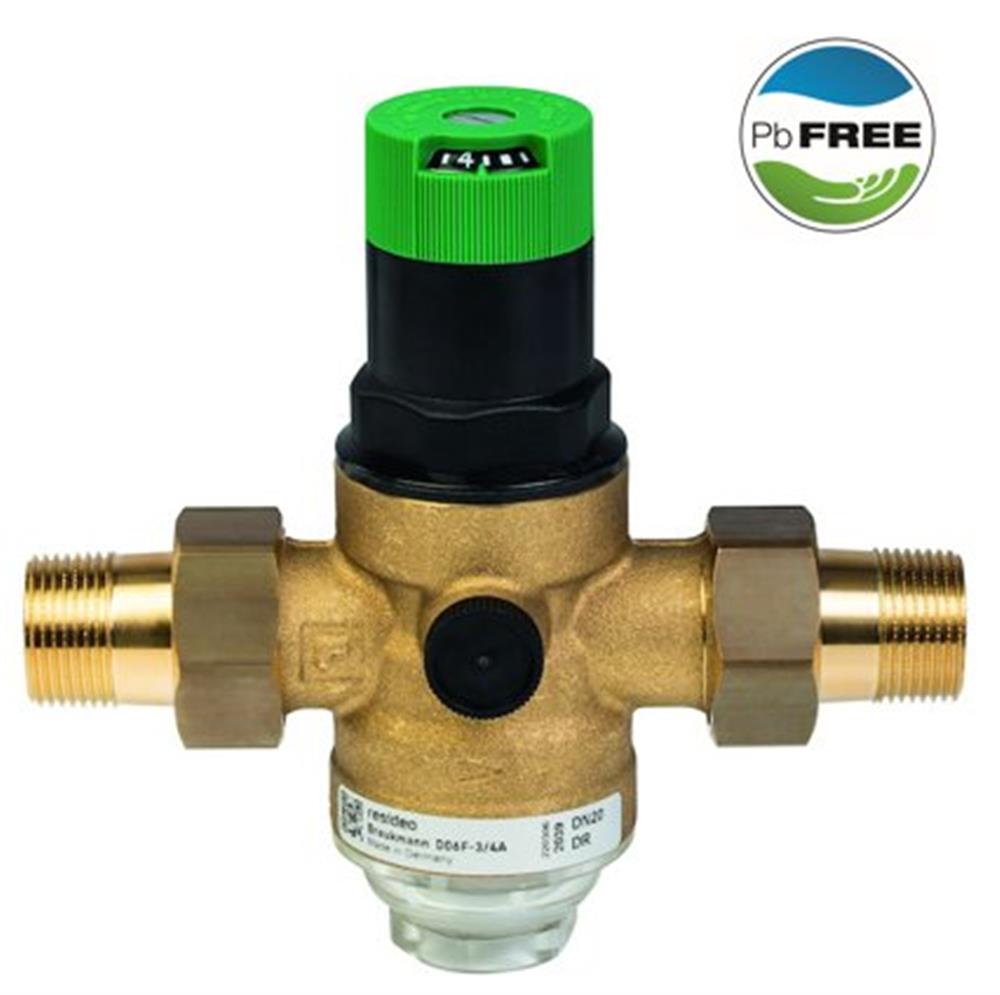 Resideo Braukmann D06F-LF Reduction Valve with external pipe thread, lead-free - 1/2", 1,5 - 6,0bar