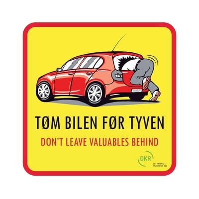 Road Sign empty car before thief - 50cm, 50cm