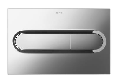 Roca PL1 Dual-Flush Operating Plate, Chrome - Front-Actuated, Mechanical
