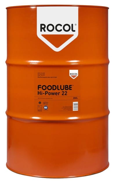 ROCOL Foodlube Hi-Power 22 Lubricant fully synthetic drum - 200L, NSF-H1