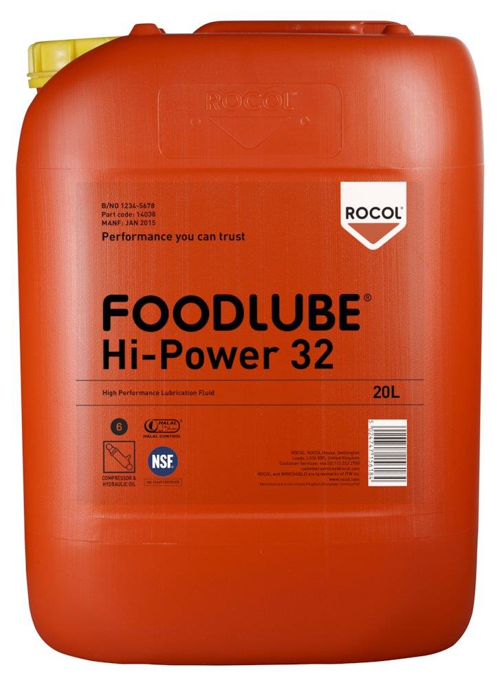 ROCOL Foodlube HI-Power 32 Fully Synthetic Hydraulic Oil 20 L