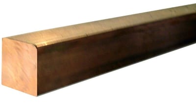 Rod copper square CW004A - 4000mm, 40mm, 14.3KG/m