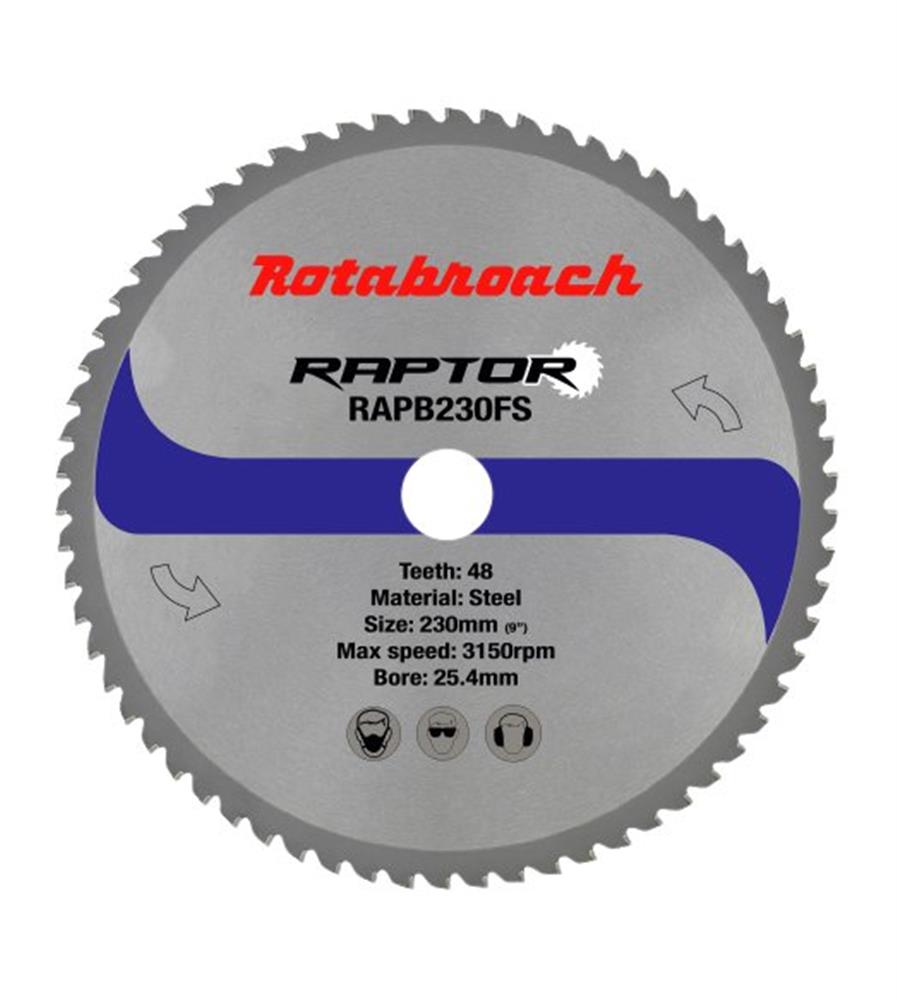 Rotabroach Raptor RAPB230FS Circular Saw Blade - 230mm, 25.4mm, 48PCS, 2mm, steel