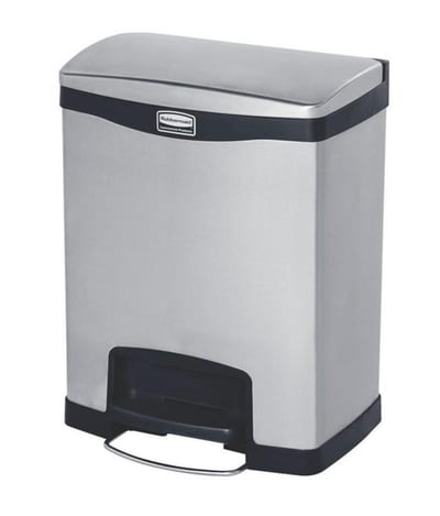 Rubbermaid Slim Jim Waste Container stainless steel with pedal - 30L, Stainless steel/plastic