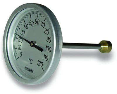 Rüeger Dial Thermometer with probe - 80mm, 0-120°C, 200mm
