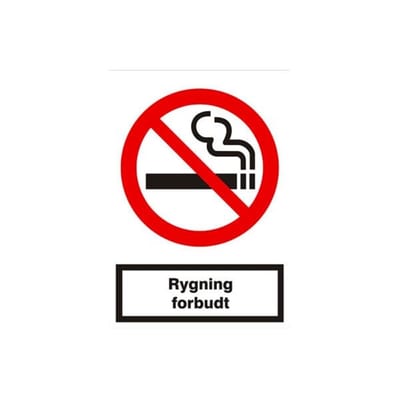 Rygning forbudt Safety sign - plastic, A5