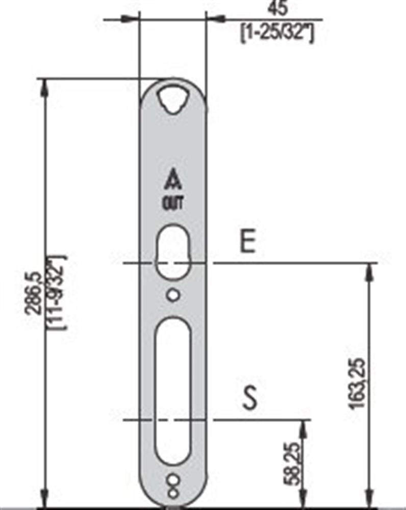 SALTO Backplate set of 2PCS 45mm COPLE045IM - 286.5mm, 45mm