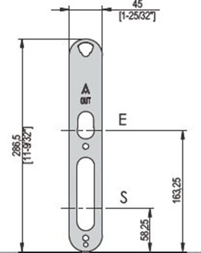 SALTO Backplate set of 2PCS 45mm COPLE045IM - 286.5mm, 45mm