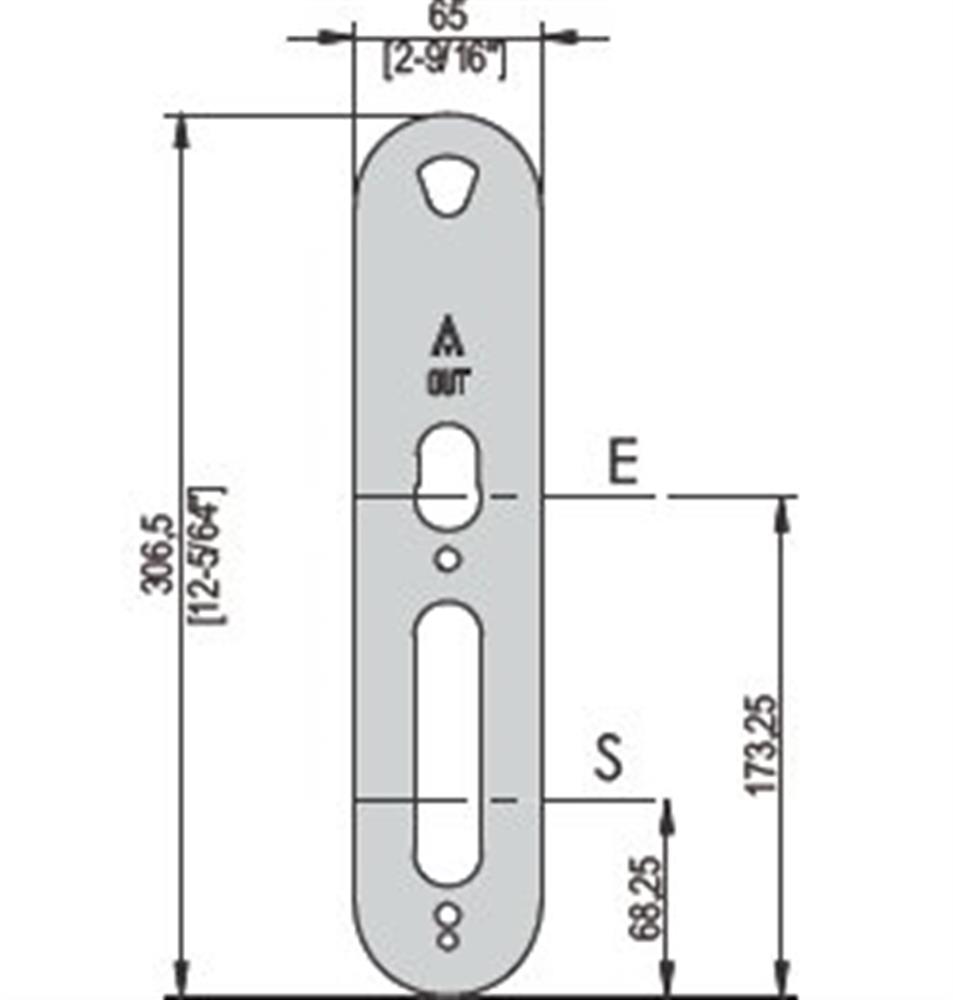 SALTO Backplate set of 2PCS 65mm COPLE065IM - 306.5mm, 65mm
