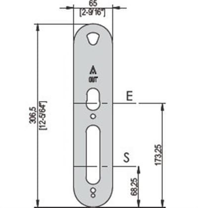 SALTO Backplate set of 2PCS 65mm COPLE065IM - 306.5mm, 65mm