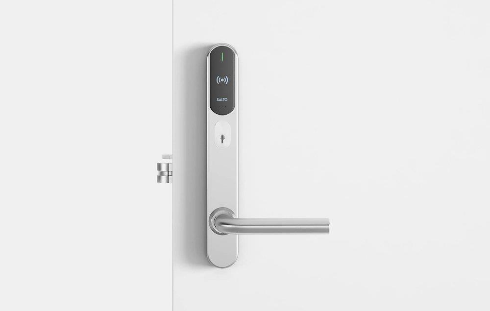 SALTO Scandinavian Long sign external mounting, external cylinder hole, GAIN SM454L05IMB38EG GAIN - XS4 Original+, Mifare/DESfire/NFC/BLE/HSE, SALTO SPACE, SALTO KS, SALTO HOMELOK