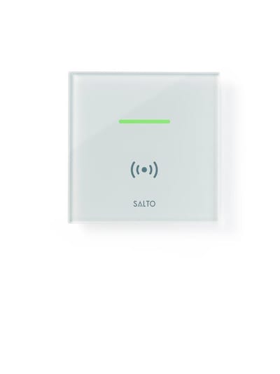 SALTO Wall reader glass white WRDM0G4W - Mifare/DESfire/BLE/HSE, XS4, SALTO SPACE, SALTO KS, SALTO HOMELOK