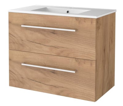 Sanibell Basicline furniture package whiskey oak - 810×670×465mm, melamine, 1 basin