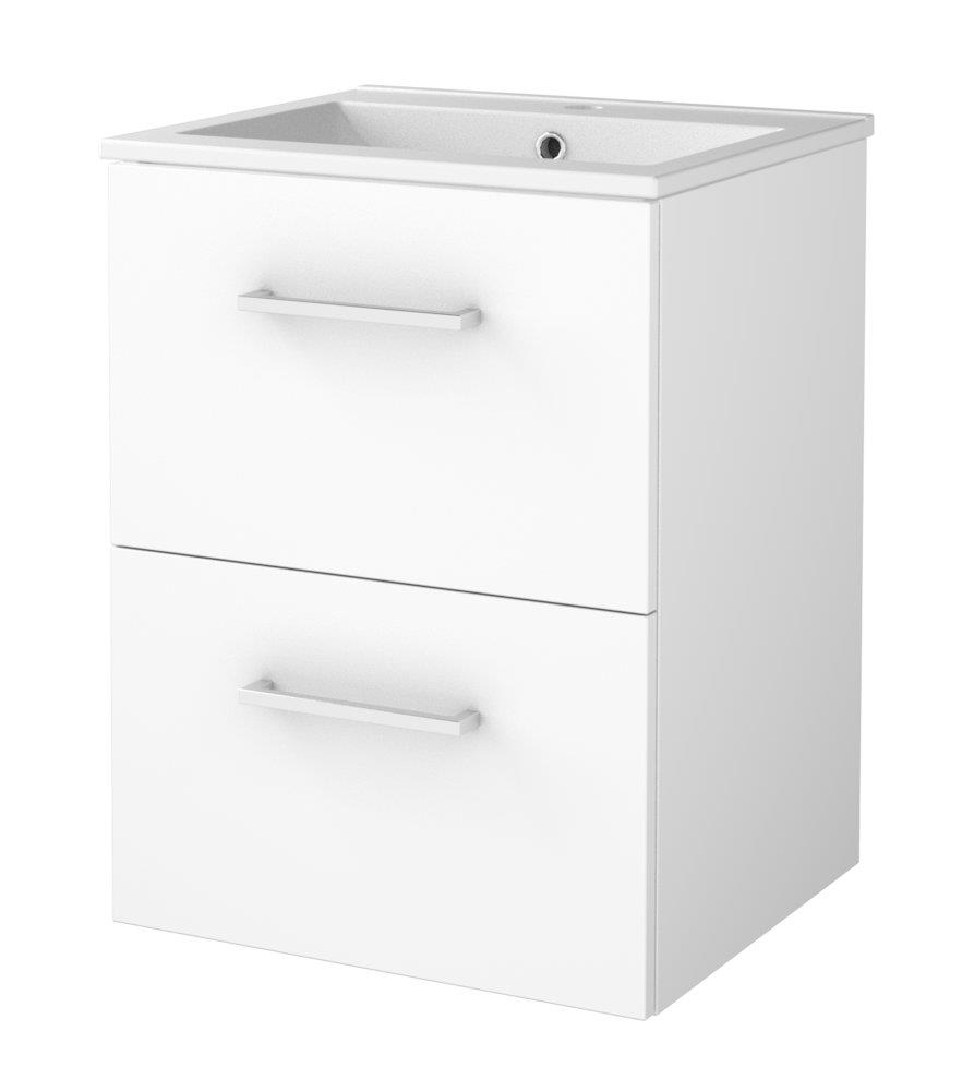 Sanibell Basicline Furniture Package white high gloss - 510x670x465mm, 2 drawers, 1 basin