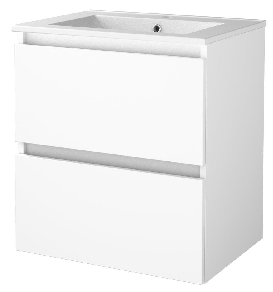 Sanibell Basicline Furniture Package White Lacquered 610x670x465mm 2 Drawers 1 Basin