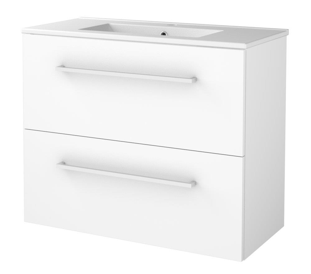 Sanibell Basicline furniture package white high-gloss lacquered - 810x670x395mm, 2 drawers