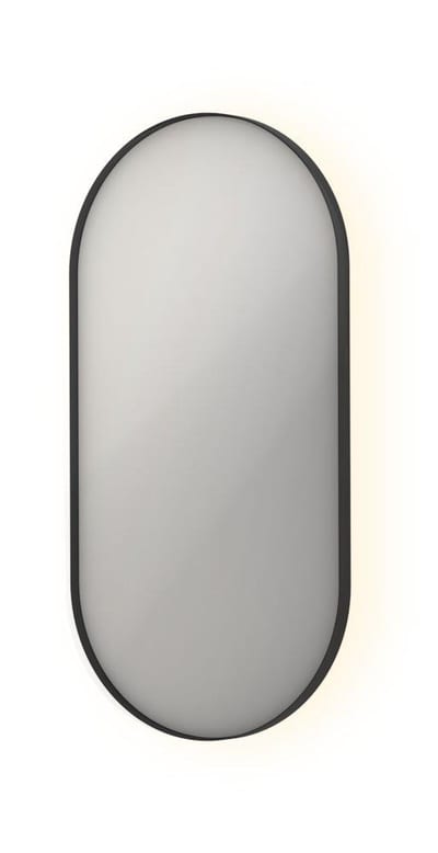 Sanibell INK SP21 Mirror with Sensor and Anti-Fog - 1000 x 500 x 40mm, Matte Black, Oval