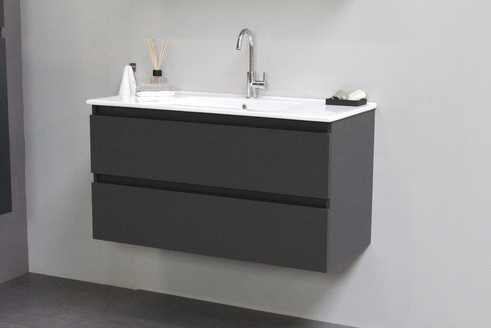 Sanibell Online Furniture Package Matte Anthracite - 1010x545x465mm, 2 Drawers, 1 Basin