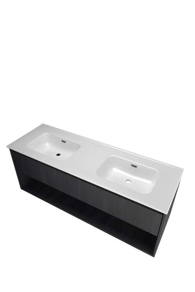 Sanibell Proline Furniture Package black oak - Melamine décor, 1410x540x468mm, 2 basins