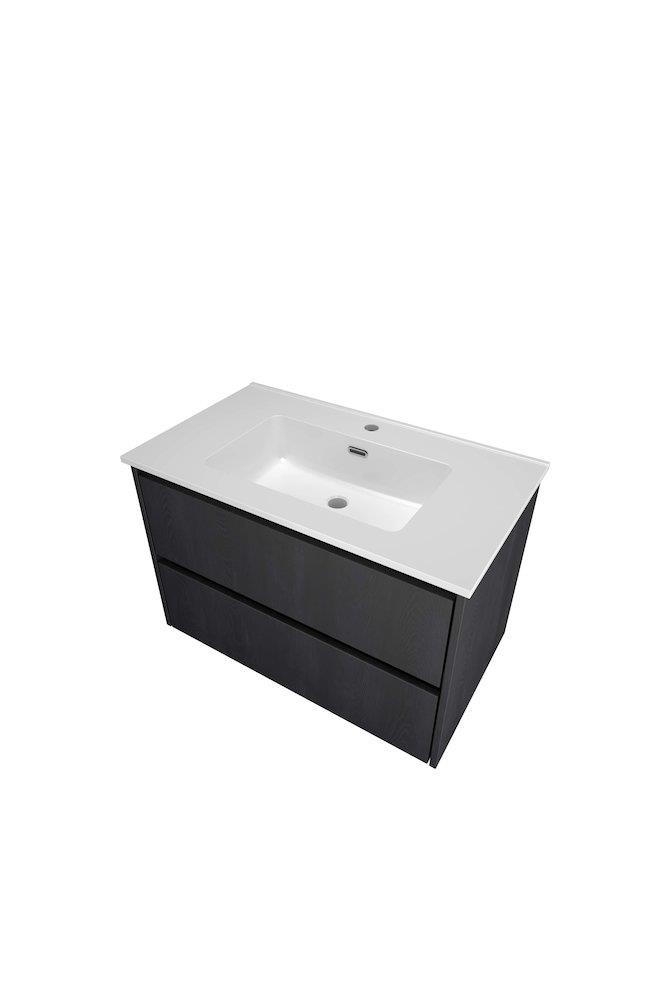 Sanibell Proline Furniture package black oak - Melamine decor, 810mm, 540mm, 468mm, black, Assembled, 2 drawers, Centre-placed, No, 1 basin