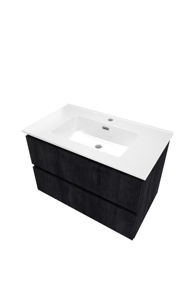 Sanibell Proline coal oak melamine furniture package, 810x540x468 mm, 2 drawers, 1 basin