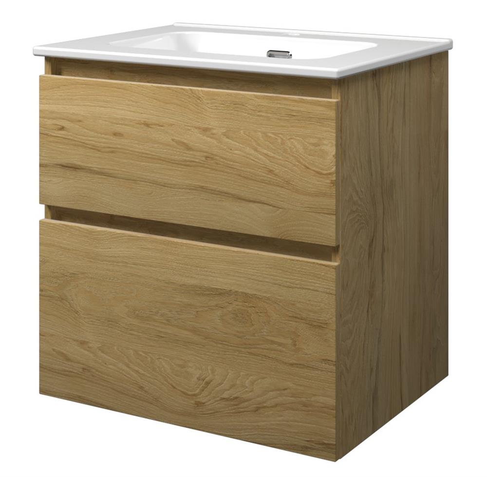 Sanibell Proline Furniture package ideal oak - melamine-coated, 610mm, oak, 2 drawers, 1 basin