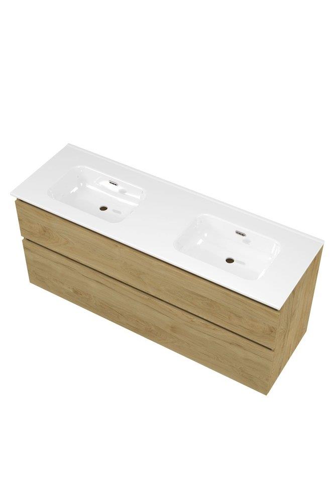 Sanibell Proline ideal oak furniture package, melamine décor, 1410 x 620 x 468 mm, 2 basins