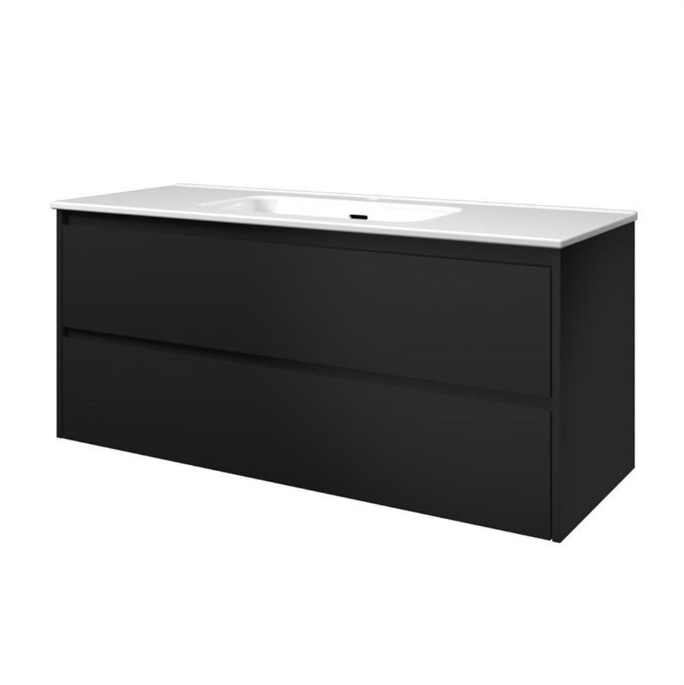 Sanibell Proline Vanity Unit 1210 x 540 x 468 mm Matte Black Lacquered Single Basin