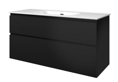 Sanibell Proline Bathroom Furniture Package - Lacquered Matte Black, 1210 x 620 x 468 mm