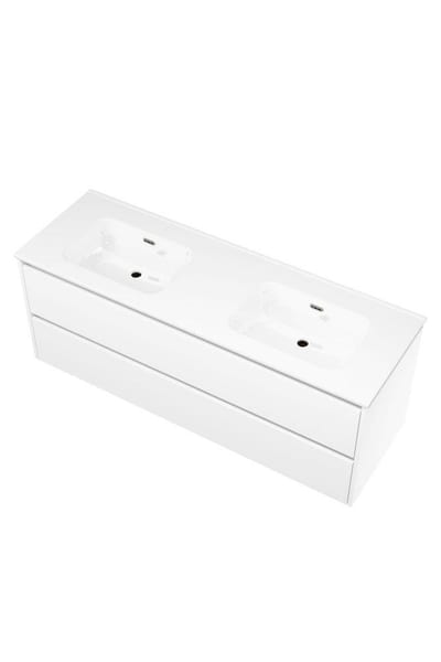 Sanibell Proline Furniture Package Matte White Lacquered 1410 mm, Twin Basin