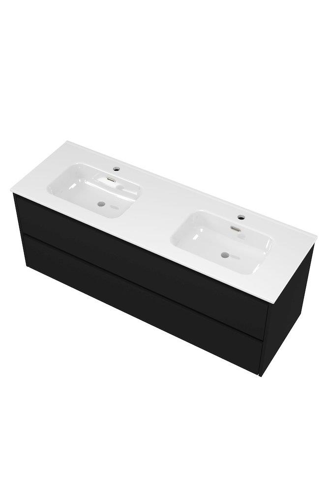 Sanibell Proline Bathroom Furniture Package 1410 x 540 x 468 mm Matte Black Lacquered