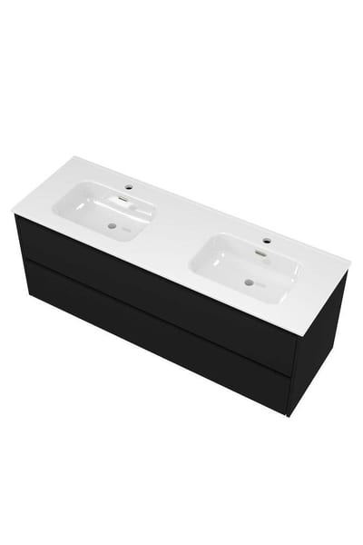 Sanibell Proline Bathroom Furniture Package 1410 x 540 x 468 mm Matte Black Lacquered