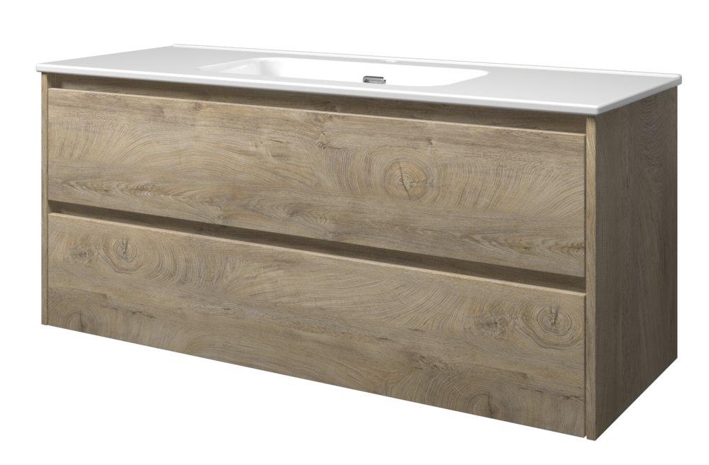 Sanibell Proline Furniture Package Raw Oak - 1210mm, 2 Drawers, 1 Basin