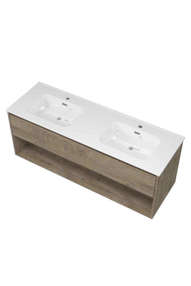 Sanibell Proline Furniture Package Raw Oak Melamine - 1410 mm x 540 mm, 2 Basins