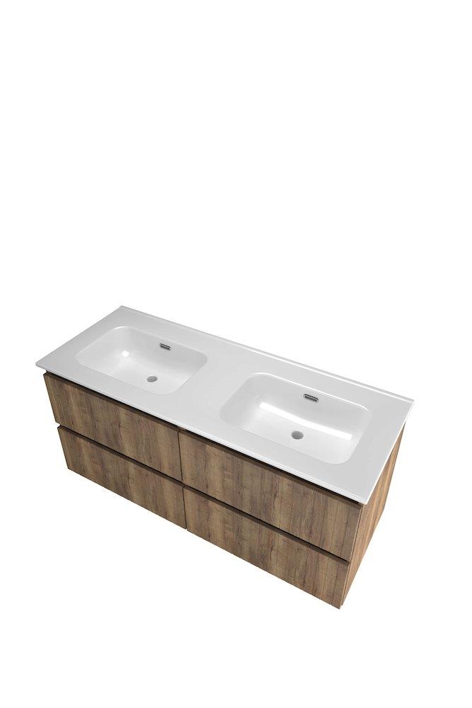 Sanibell Proline furniture package terra oak 1210x540x468mm - 4 drawers, 2 basins