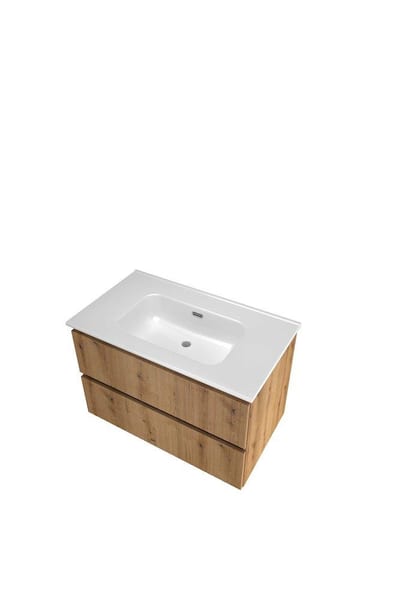 Sanibell Proline Furniture package urban oak - melamine décor, 810mm, 540mm, 468mm, oak, assembled, 2 drawers, without tap hole, no grip, 1 basin