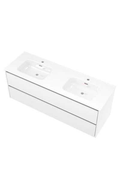 Sanibell Proline Furniture package white high-gloss, 1410x540x468mm, 2 basins
