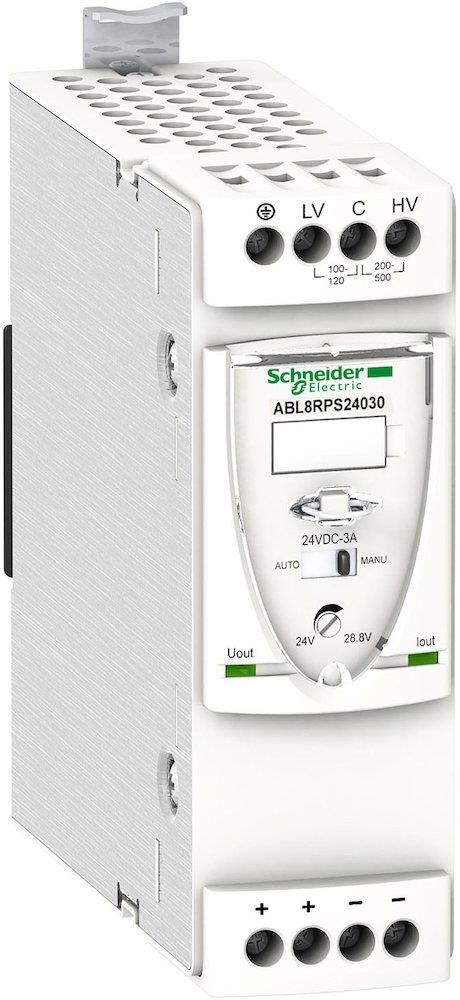 Schneider ABL8 Power Supply universal - Modicon Switchmode ABL8, 100 - 500, 24, 3A, 1PCS