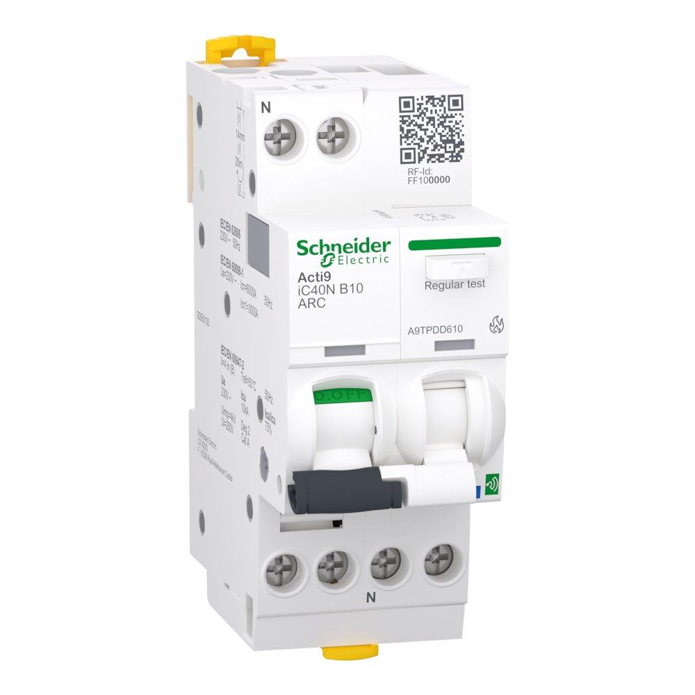 Schneider ACTI9 IC40 MCD AFDD Zigbee Spark detector - ACTI9 IC40, 10A, 1P + N, B